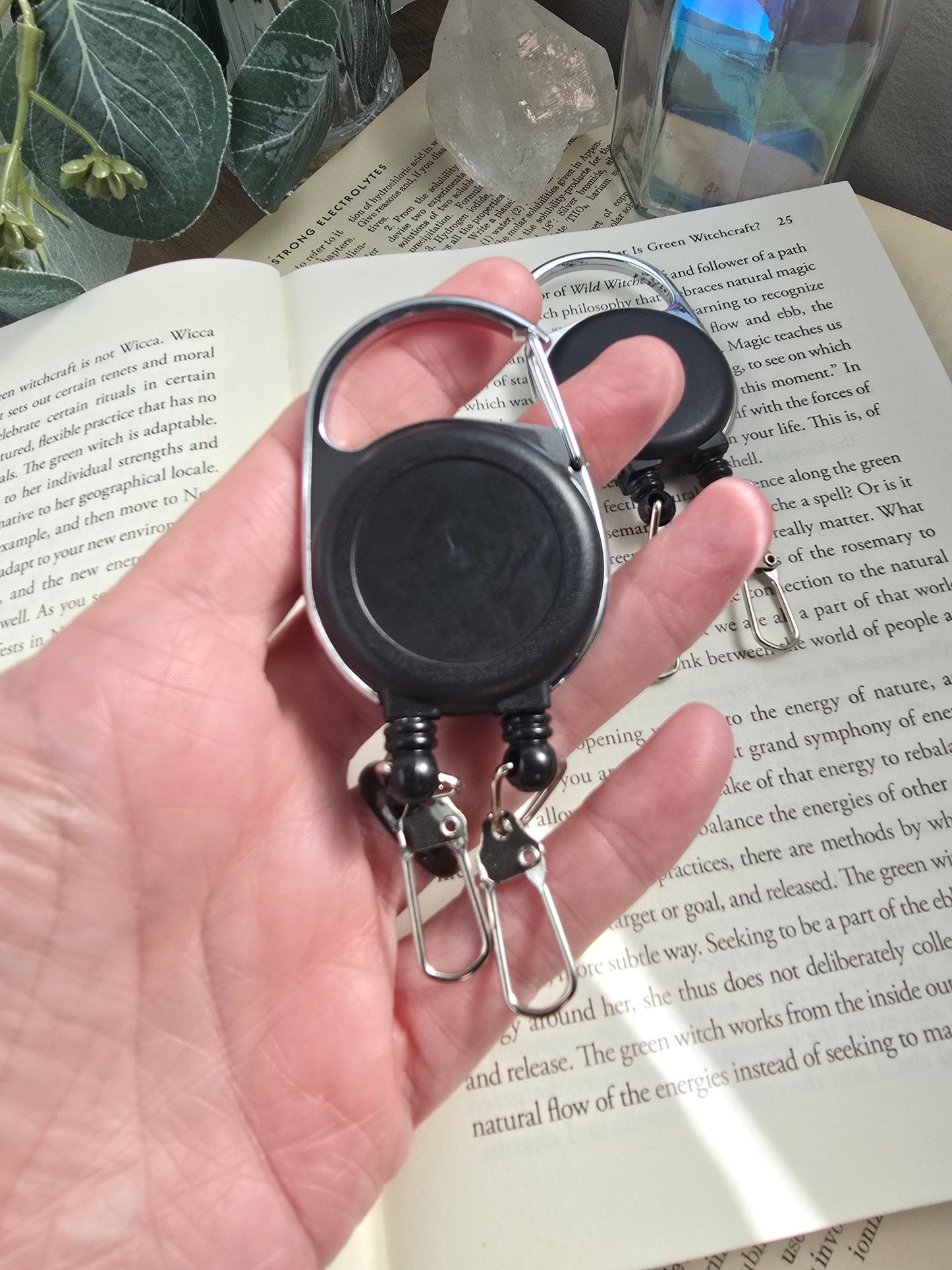 Dual-Function Retractable Badge Reel (Double-Headed) Sacred Sol Design