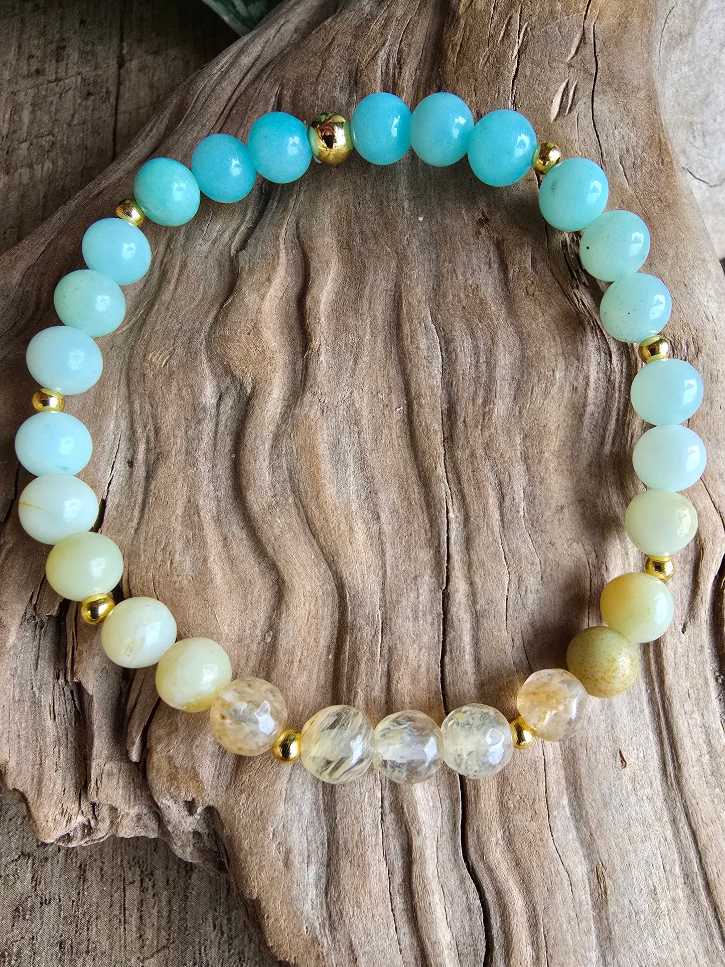 Amazonite and Golden Quartz Bracelet My Store