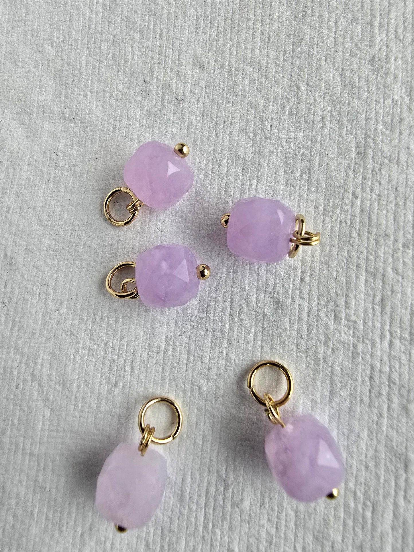 Lavender Jade Faceted Cube Drops Sacred Sol Design