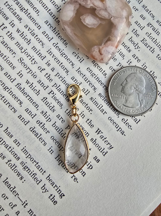 Clear Quartz Teardrop Charm My Store