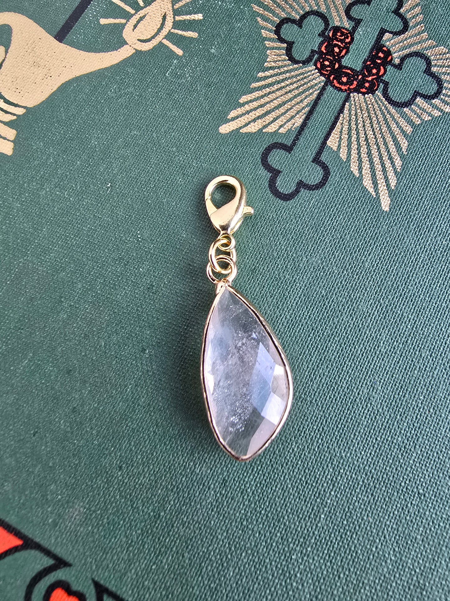 Clear Quartz Teardrop Charm My Store