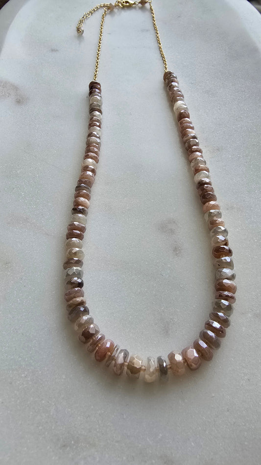 Luster Mystic Moonstone & Keshi Pearl Necklace Sacred Sol Design