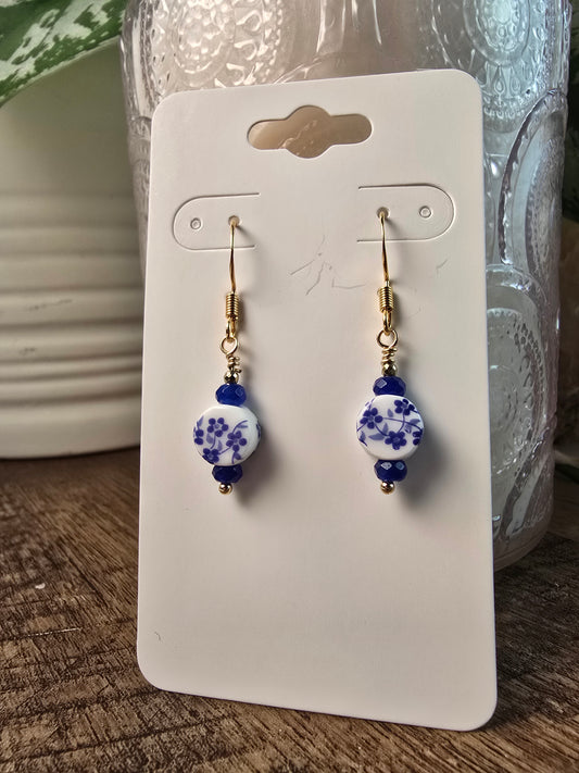 Not Your Grandma's China Drop Earrings Sacred Sol Design