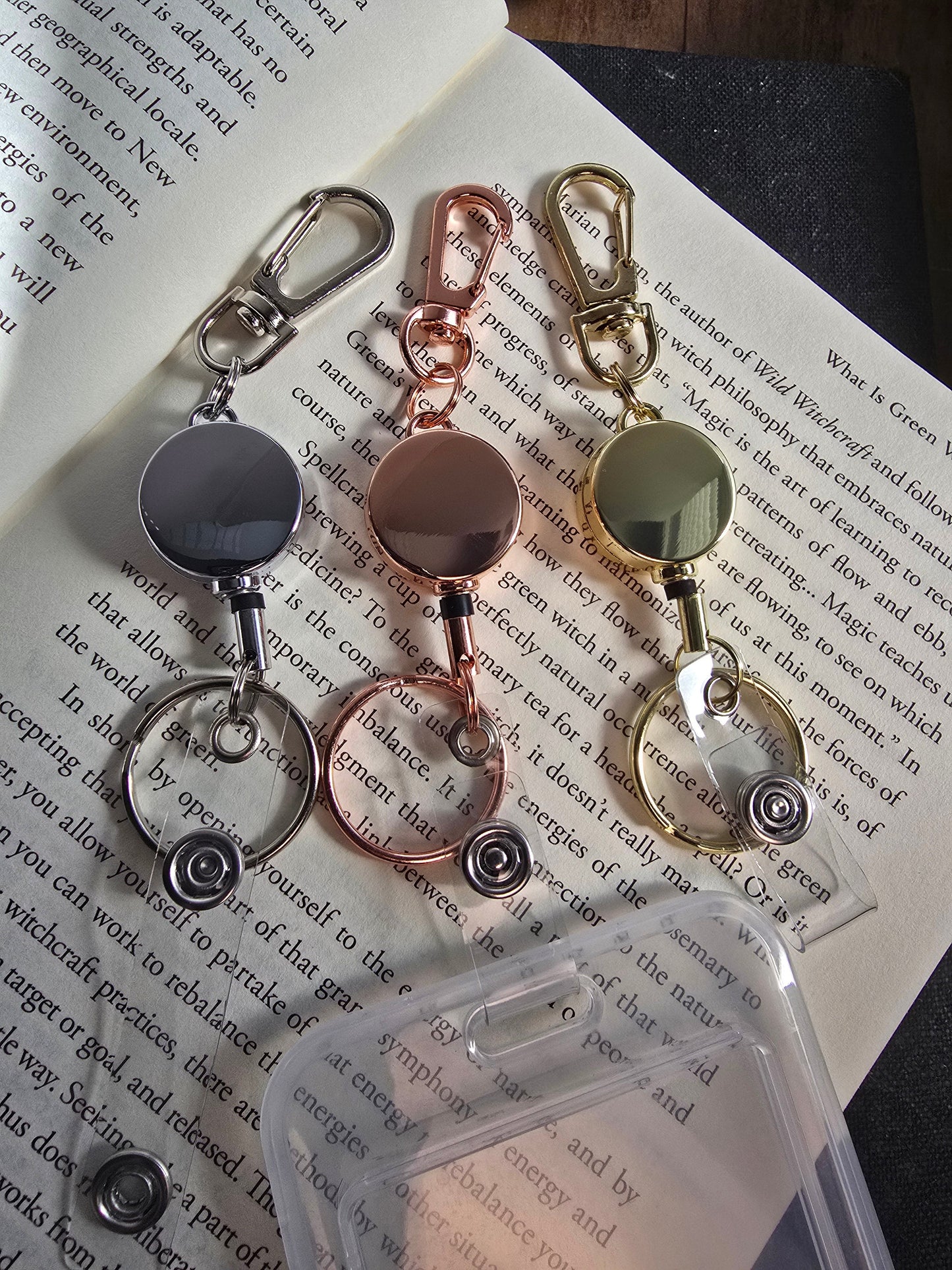 Clip-on Extendable Badge Reel Sacred Sol Design