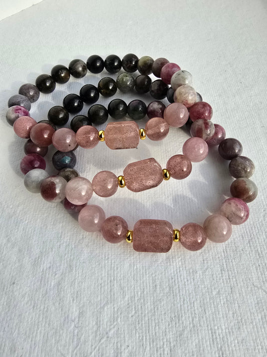 Tourmaline & Strawberry Quartz Bracelet My Store