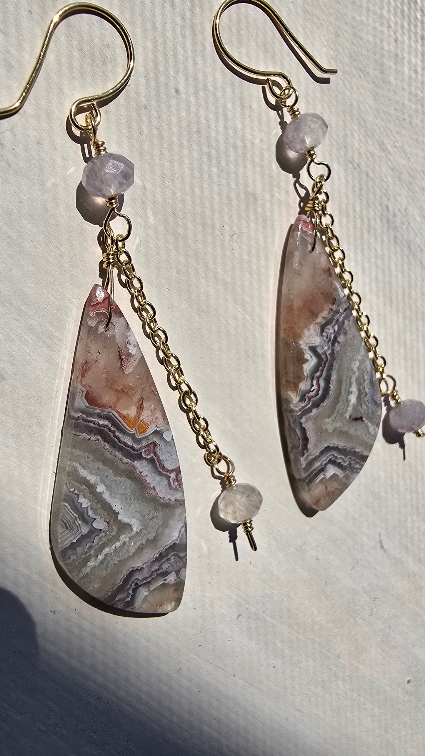 Painted Canyon Statement Earrings | Crazy Lace Agate & Fluorite Sacred Sol Design