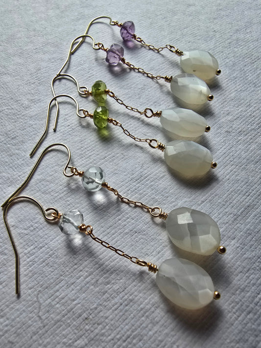 Moonstone Drop Earrings Sacred Sol Design