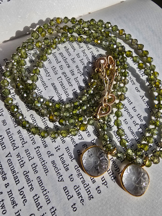 Green Zircon & Quartz Necklace Sacred Sol Design