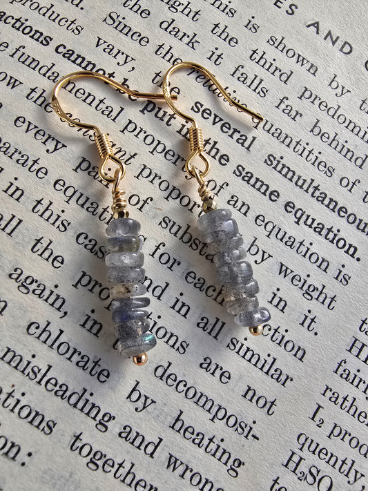 Labradorite, Heishi & Hematite Drop Earrings Sacred Sol Design