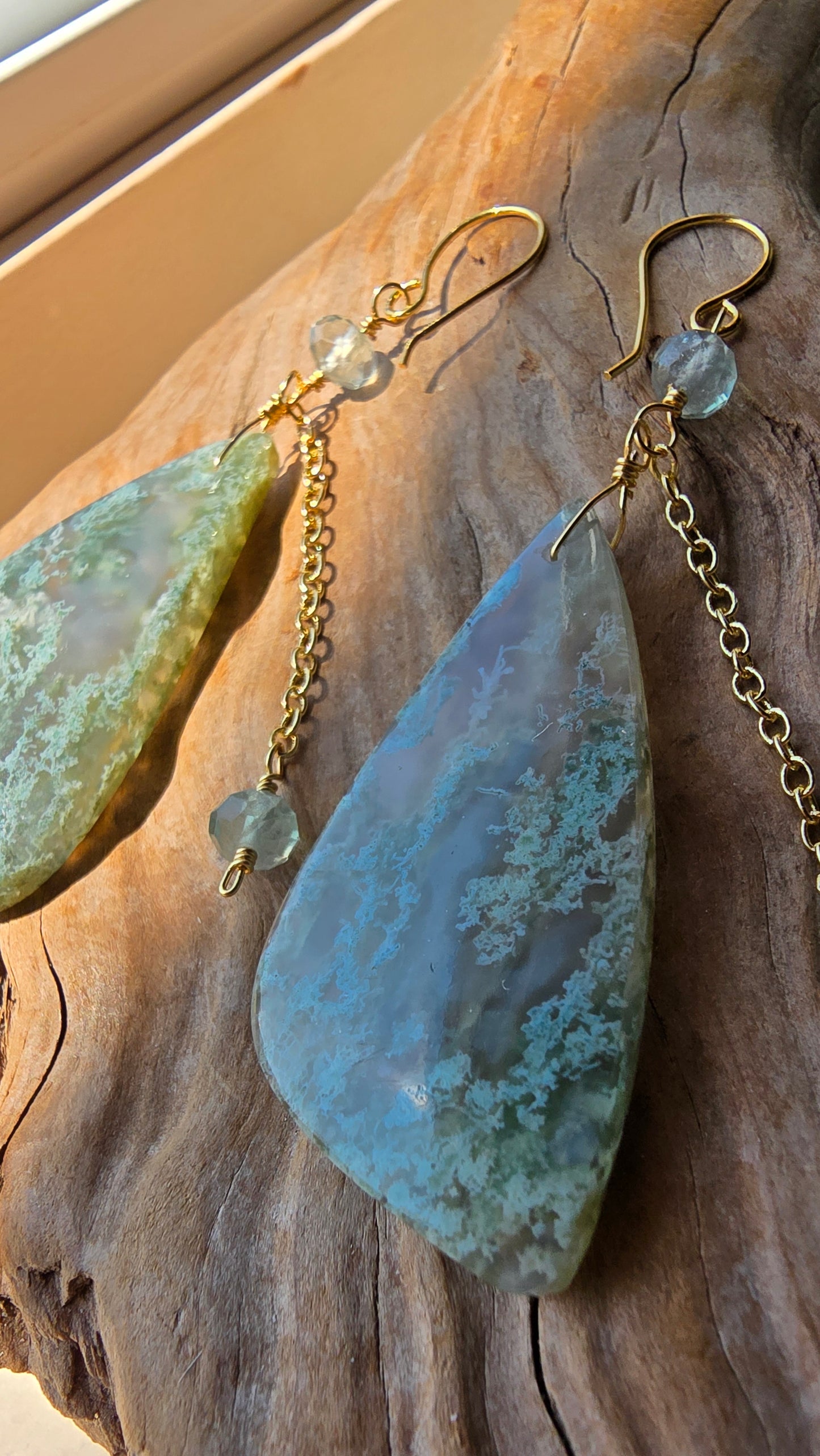 Moss Agate Statement Earrings Sacred Sol Design