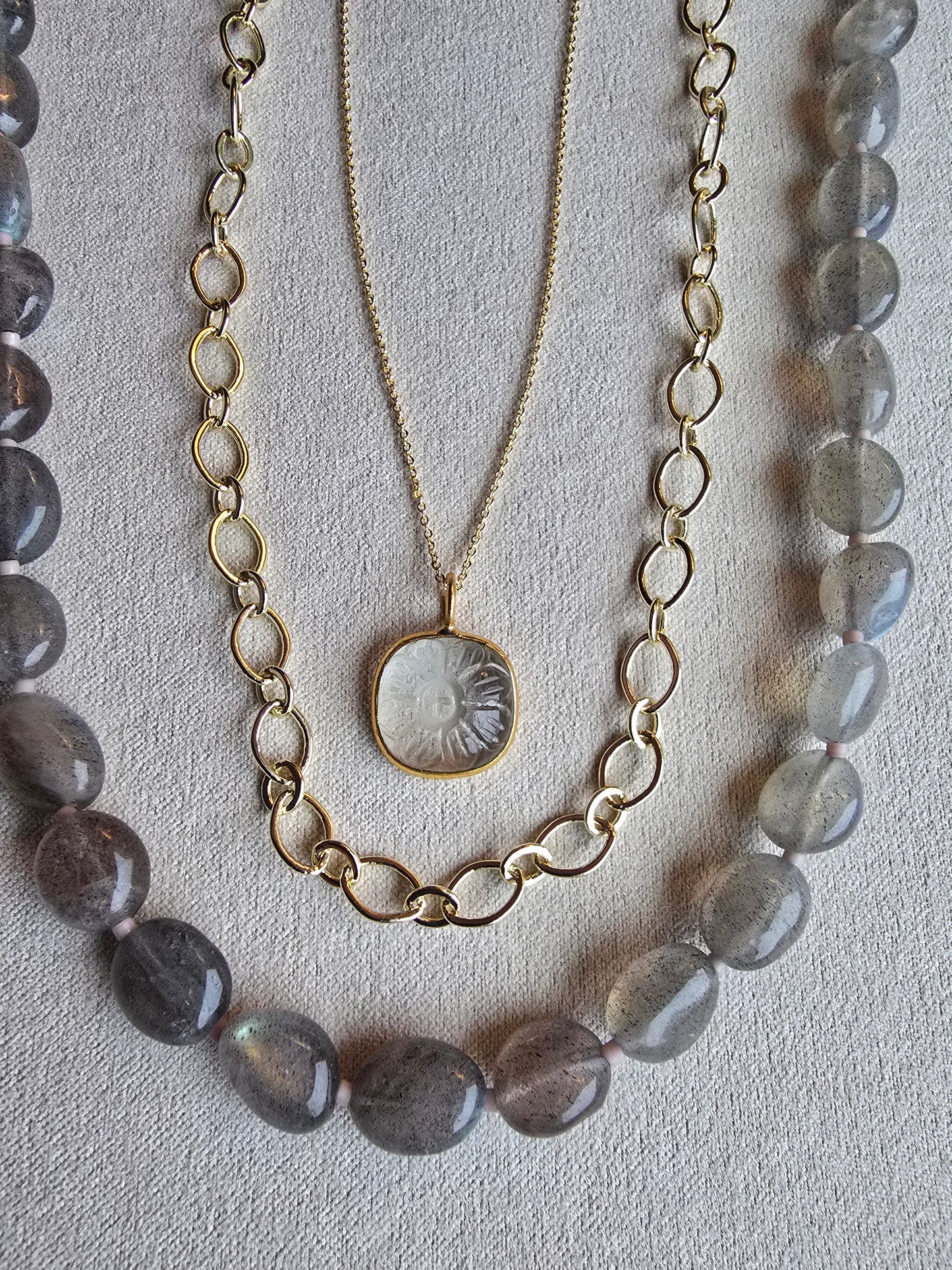Blue Flash Labradorite Necklace – Gold Filled – Pearl Extender – 18.5” Adjustable Gemstone Necklace Sacred Sol Design
