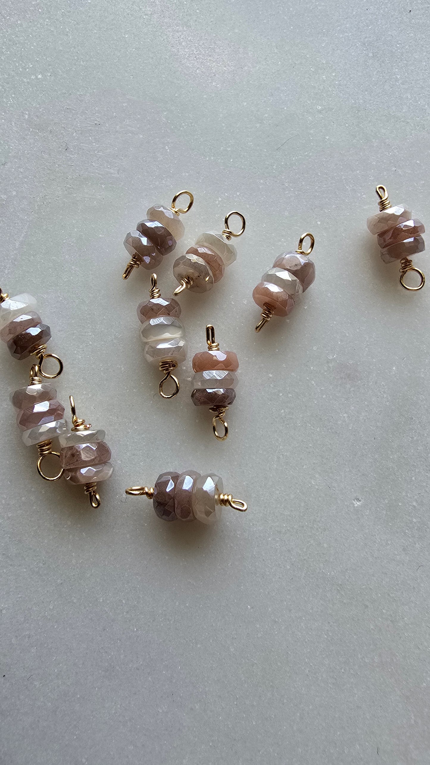 Faceted Mystic Moonstone Charm Sacred Sol Design