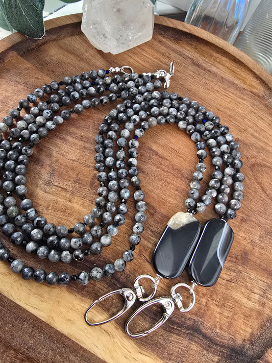 The Grounding Agate & Larvikite Lanyard My Store
