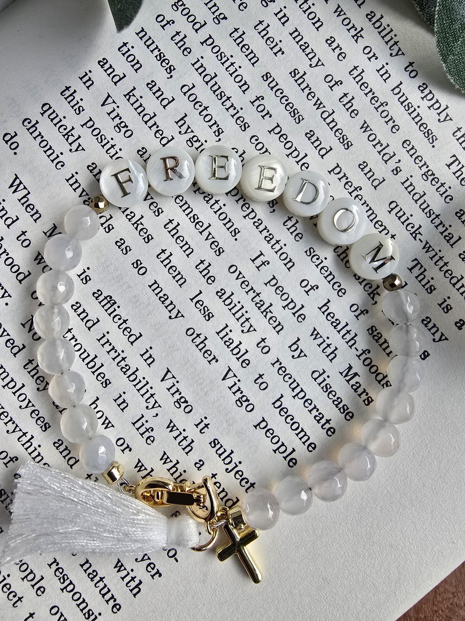 Charlie Kirk Freedom Bracelet | Handmade | Classy Patriotic Solidarity Jewelry | Agate & Hematite Gemstone