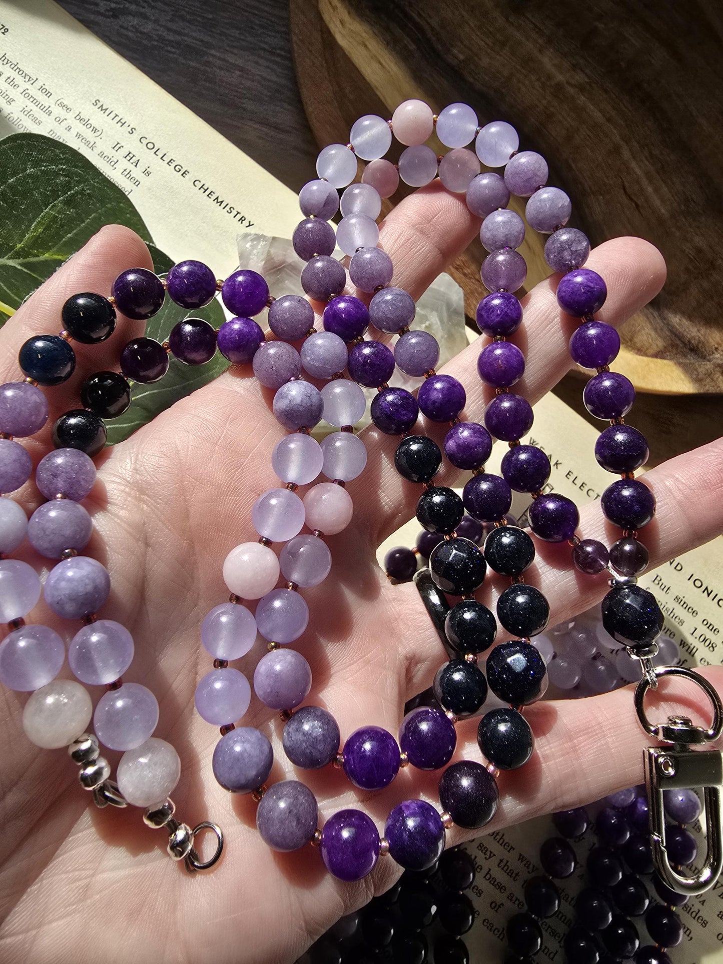 Purple Gradient Beaded Lanyard | 20 inch | Handmade & Personalized | Intuition Lanyard