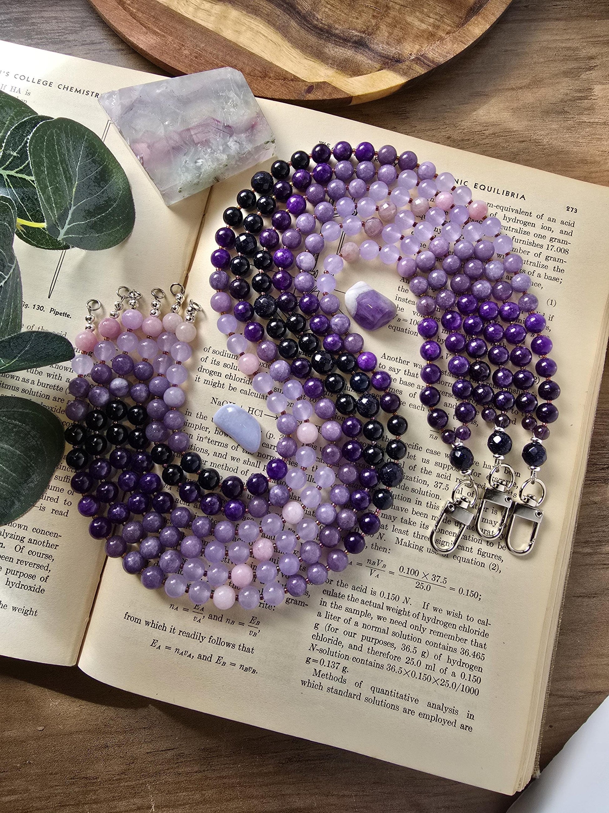 Purple Gradient Beaded Lanyard | 20 inch | Handmade & Personalized | Intuition Lanyard