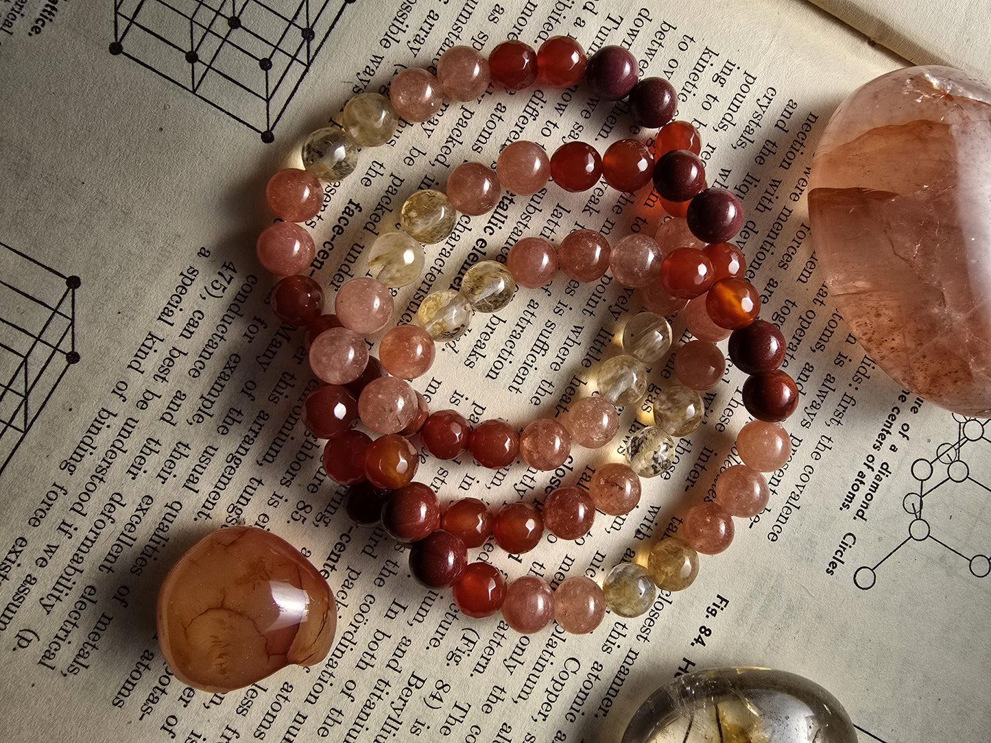 Manifestation Bracelet | Stackable Gemstone Bracelet | Gemstone Healing Bracelet | Carnelian, Citrine, Mookaite, AAA Sunstone | Handmade