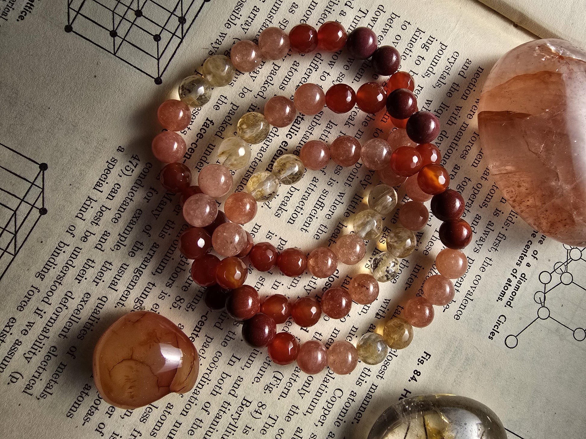 Manifestation Bracelet | Stackable Gemstone Bracelet | Gemstone Healing Bracelet | Carnelian, Citrine, Mookaite, AAA Sunstone | Handmade