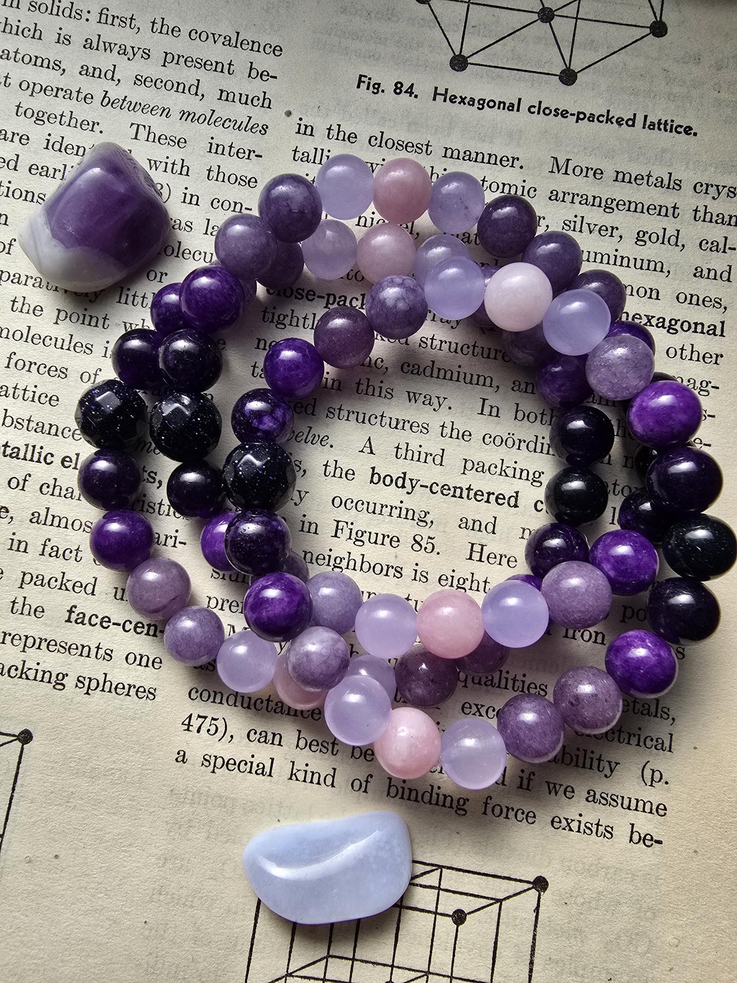 Intuition Bracelet | Gemstone Bracelet | Gemstone Healing Bracelet | Kunzite, Chalcedony, Amethyst, Goldstone, Sapphire, Angelite | Handmade