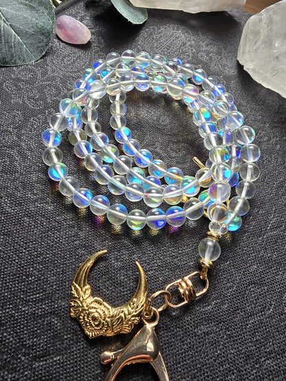 Iridescent Beaded Lanyard | Personalized | Bookish Lanyard | Witchy gift | Handmade