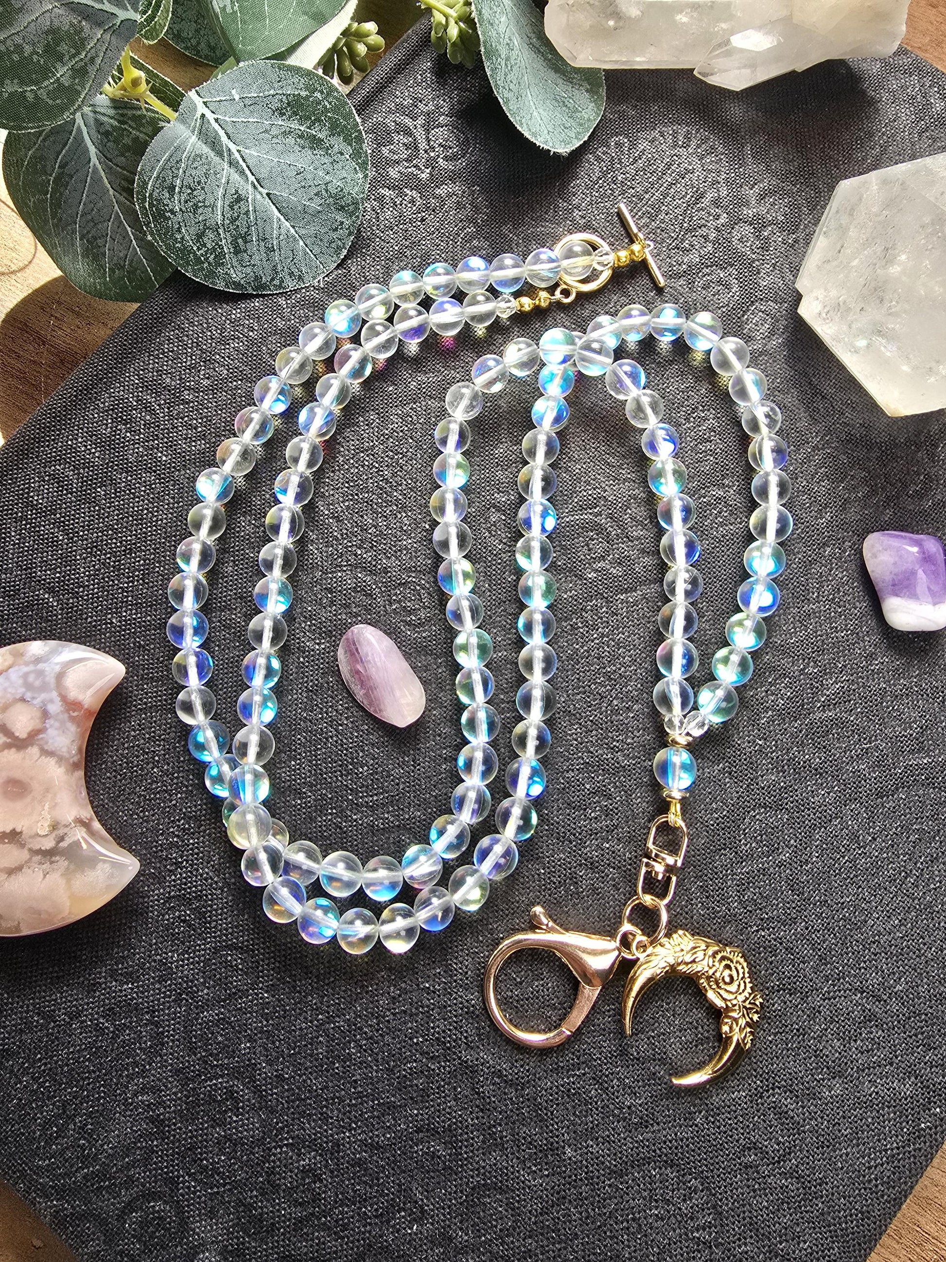 Iridescent Beaded Lanyard | Personalized | Bookish Lanyard | Witchy gift | Handmade