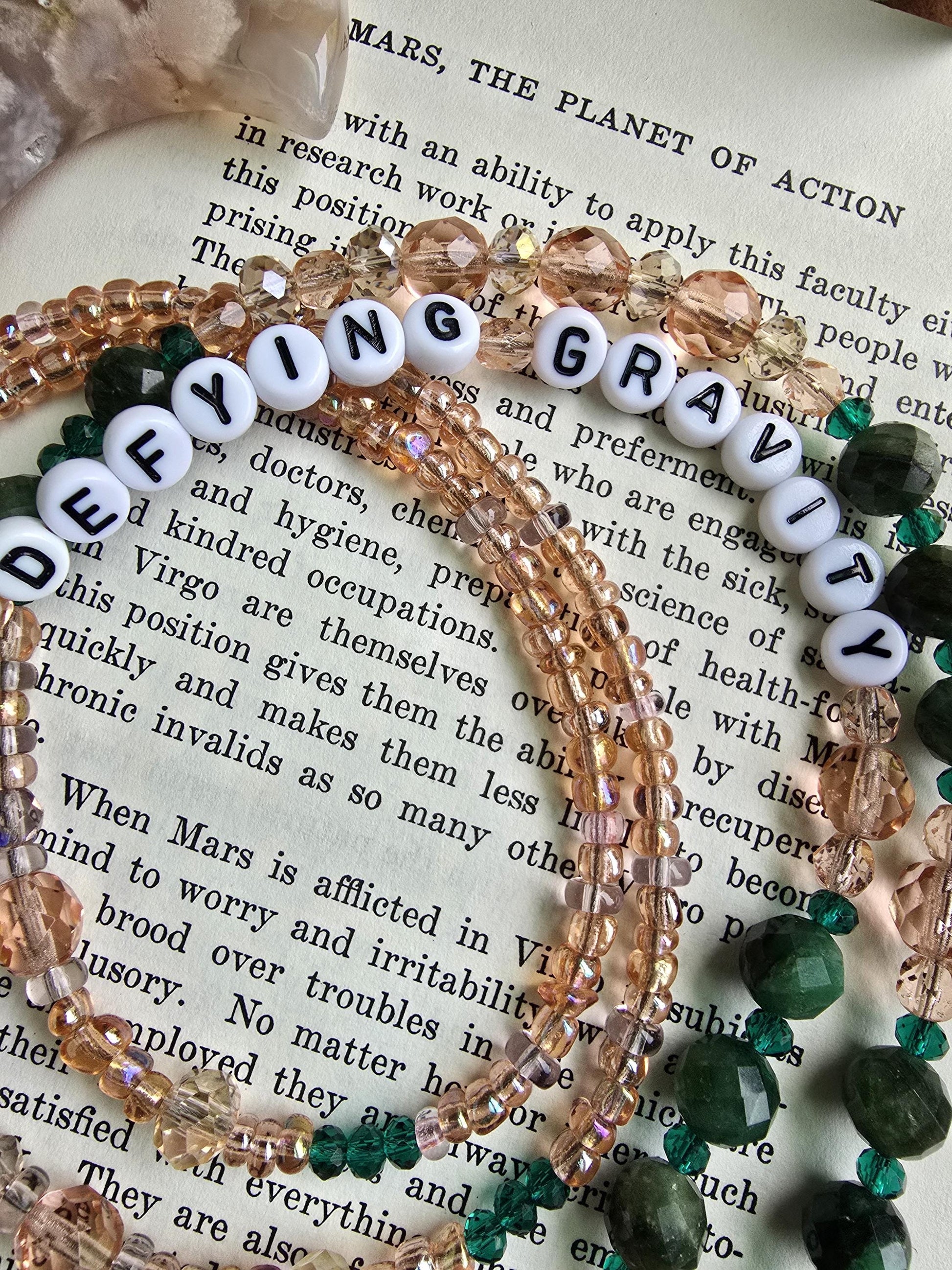 Defying Gravity Lanyard | Wicked Musical Fan Gift | Pink and Green Beaded Lanyard | Handmade