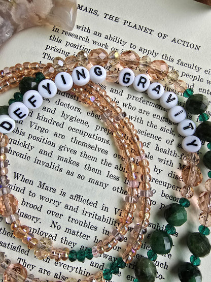 Defying Gravity Lanyard | Wicked Musical Fan Gift | Pink and Green Beaded Lanyard | Handmade