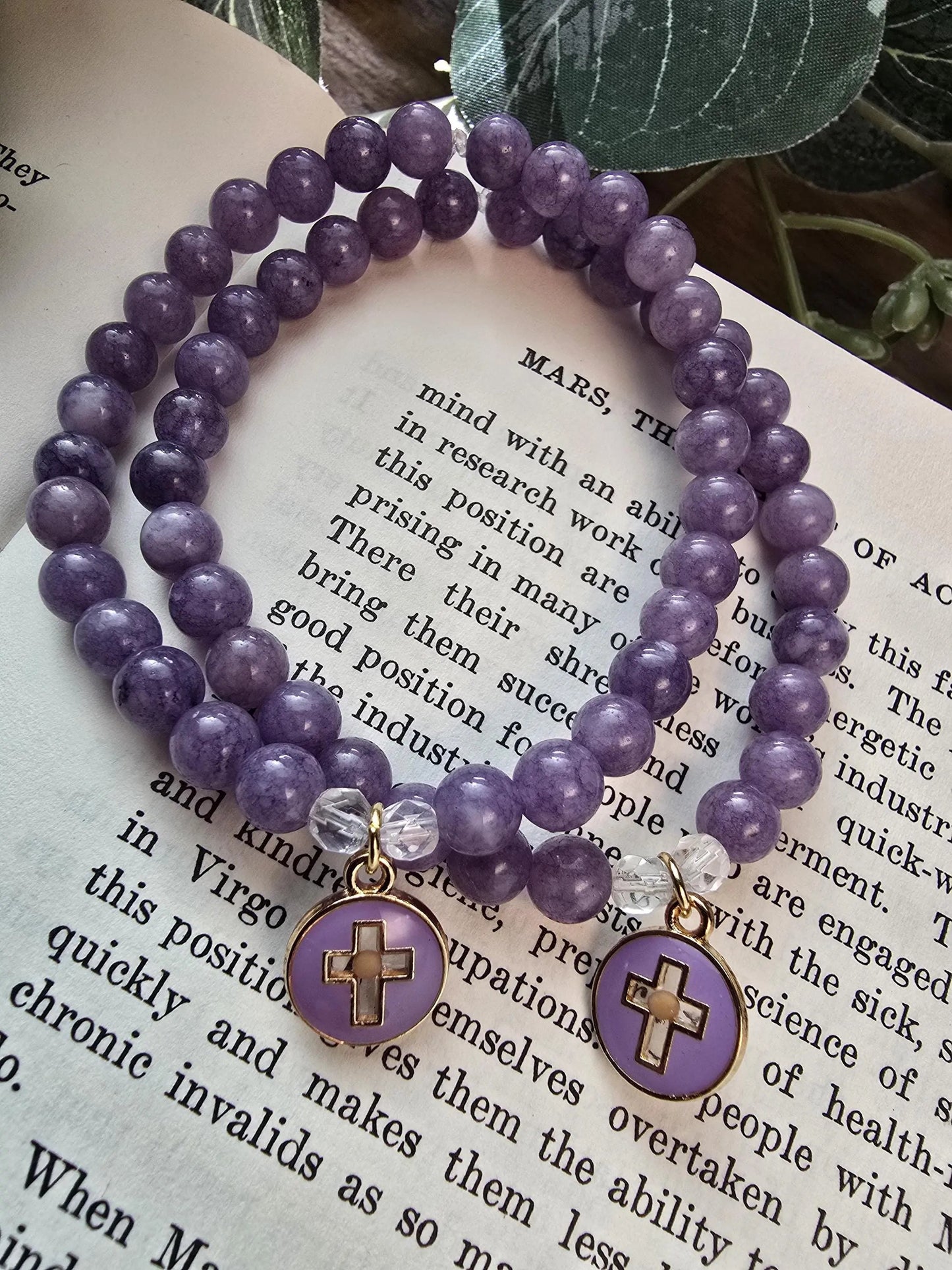 Handmade Prayer Bracelet with Cross and Mustard Seed Charm | Gemstone Bracelet | Faith of a mustard seed | Custom Sizing Available