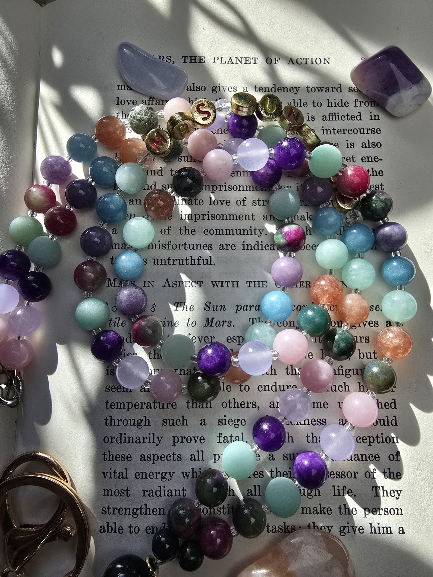 Colorful Personalized Gemstone Lanyard | Custom Name Teacher Lanyard | Colorful Beaded ID Holder | Breakaway Safety Clasp | Handmade