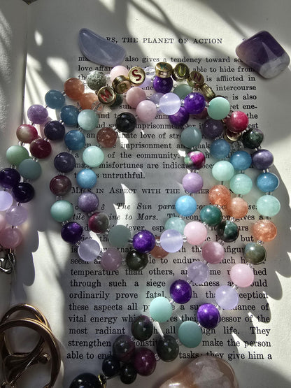 Colorful Personalized Gemstone Lanyard | Custom Name Teacher Lanyard | Colorful Beaded ID Holder | Breakaway Safety Clasp | Handmade