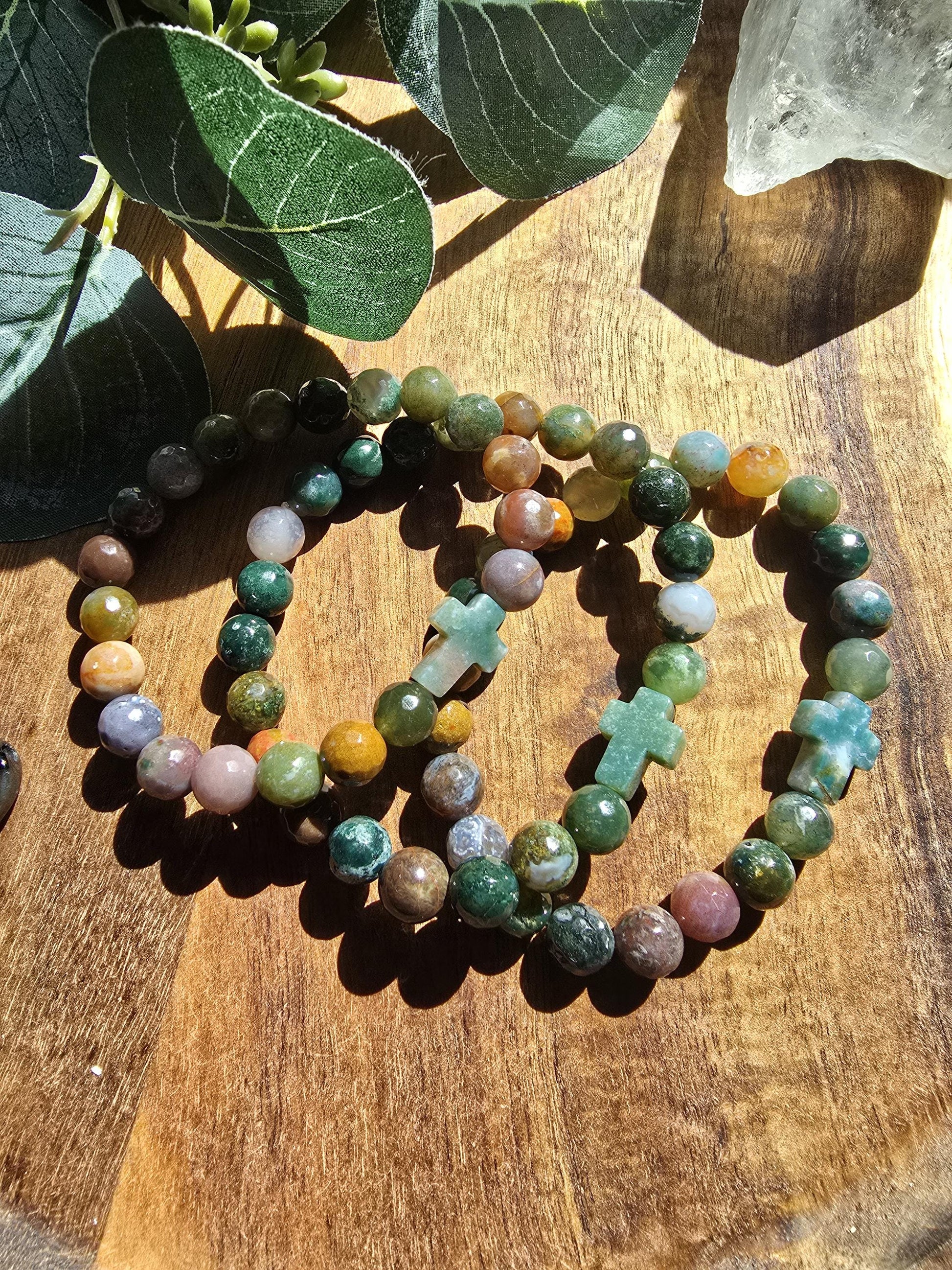 Prayer Bracelet | Green Agate Bracelet | Stackable Gemstone Bracelet | Gemstone Healing Bracelet | Handmade