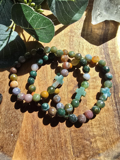 Prayer Bracelet | Green Agate Bracelet | Stackable Gemstone Bracelet | Gemstone Healing Bracelet | Handmade