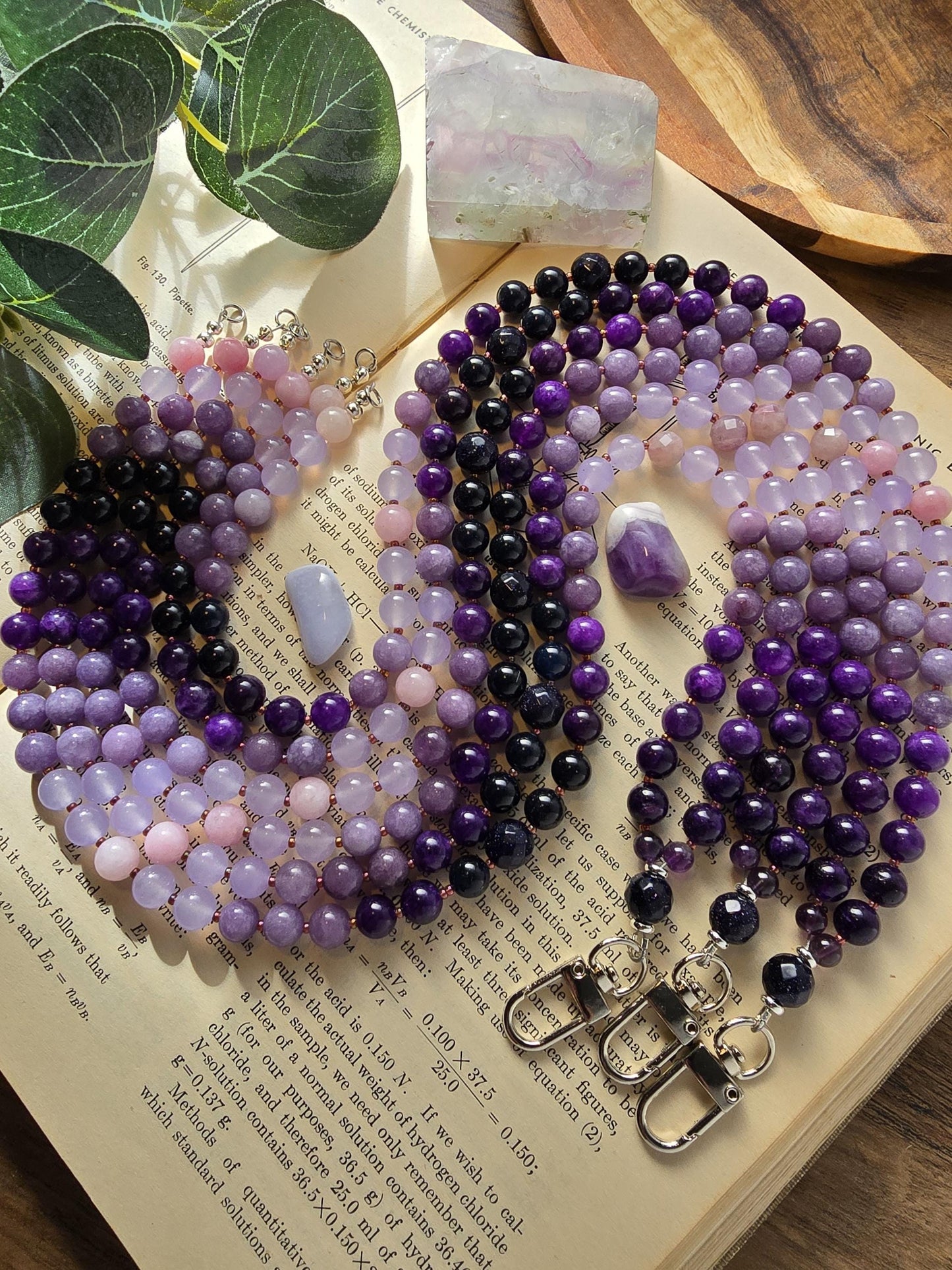 Purple Gradient Beaded Lanyard | 20 inch | Handmade & Personalized | Intuition Lanyard