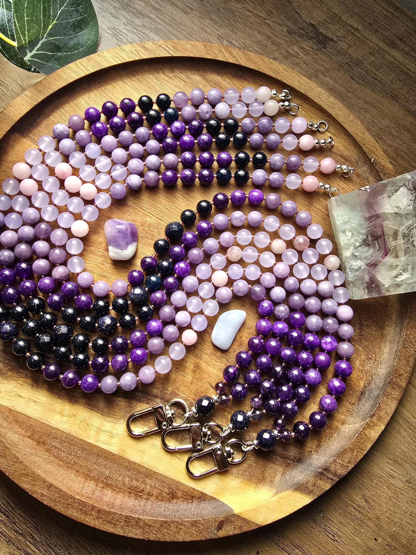 Purple Gradient Beaded Lanyard | 20 inch | Handmade & Personalized | Intuition Lanyard