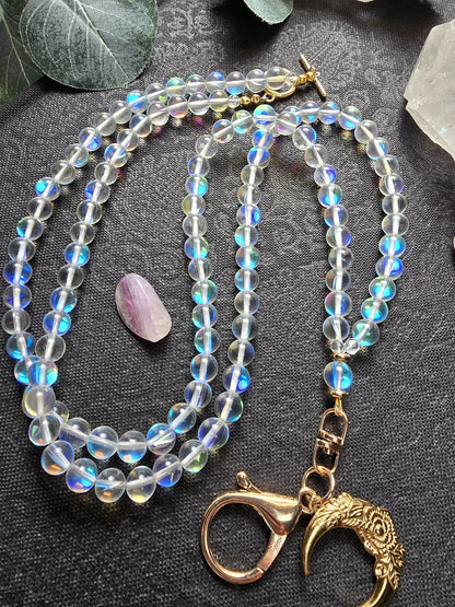 Iridescent Beaded Lanyard | Personalized | Bookish Lanyard | Witchy gift | Handmade