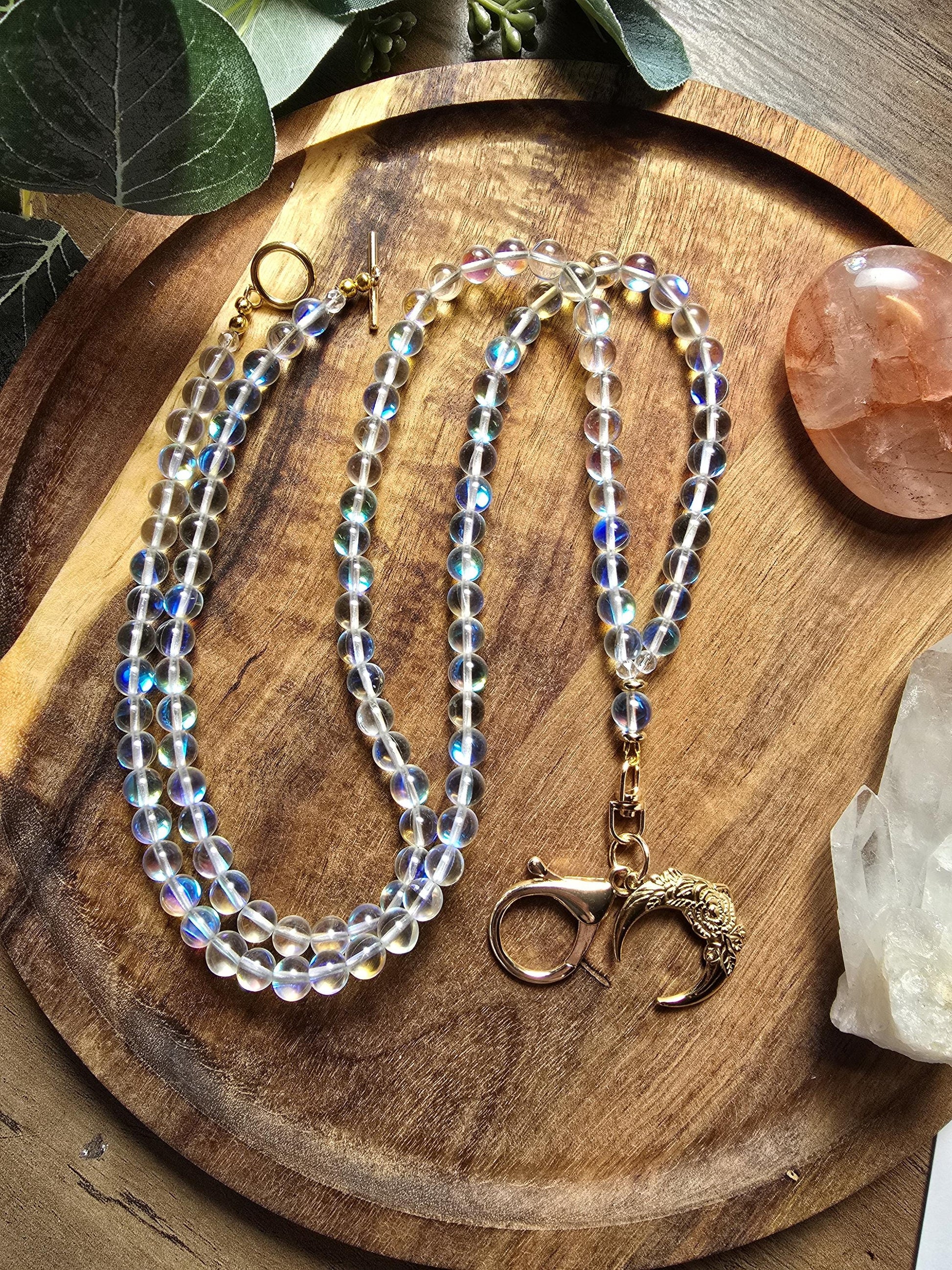 Iridescent Beaded Lanyard | Personalized | Bookish Lanyard | Witchy gift | Handmade