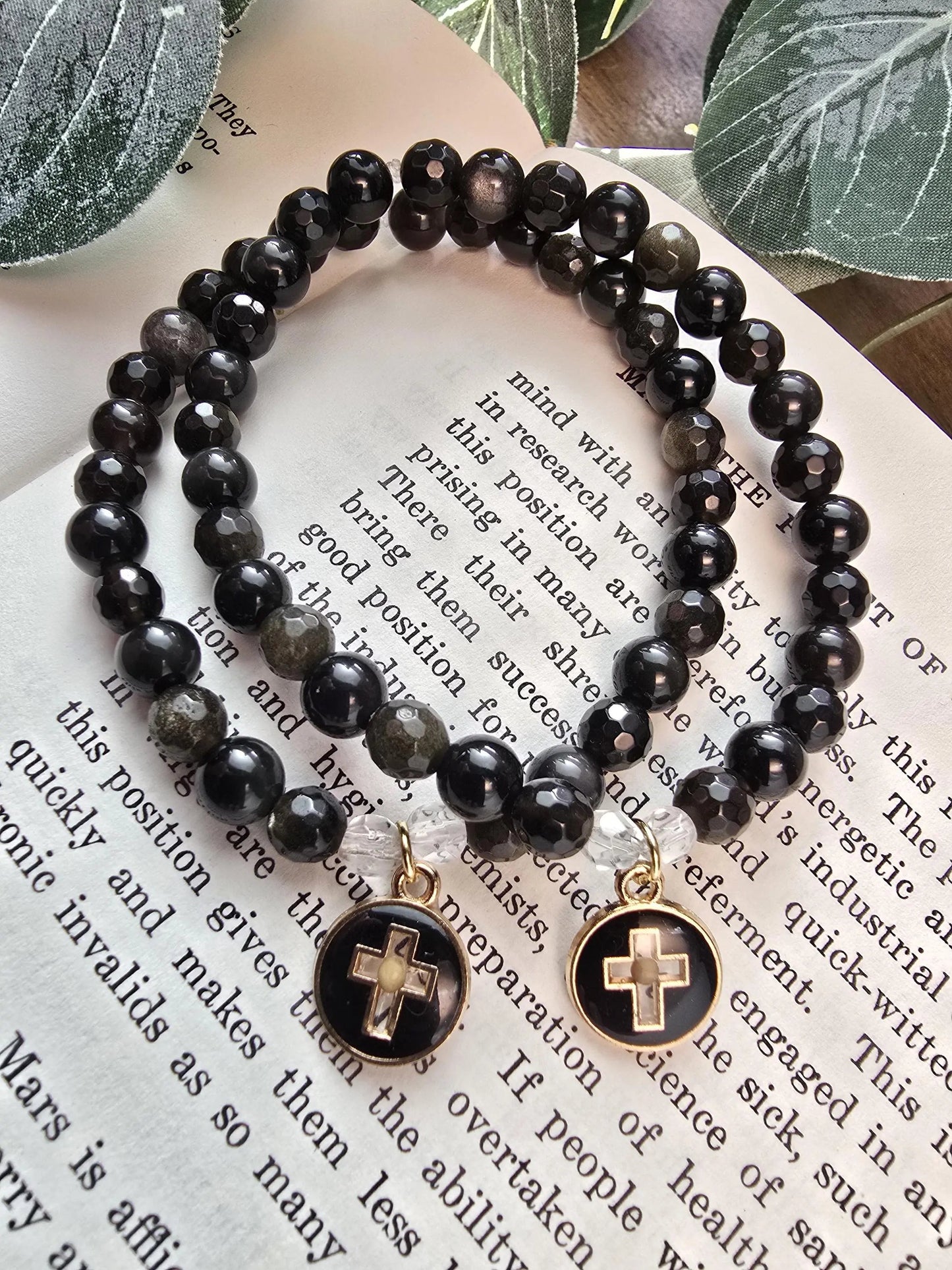 Handmade Prayer Bracelet with Cross and Mustard Seed Charm | Gemstone Bracelet | Faith of a mustard seed | Custom Sizing Available