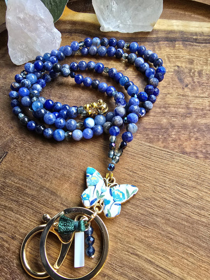 The Blu Butterfly Lanyard Sacred Sol Design