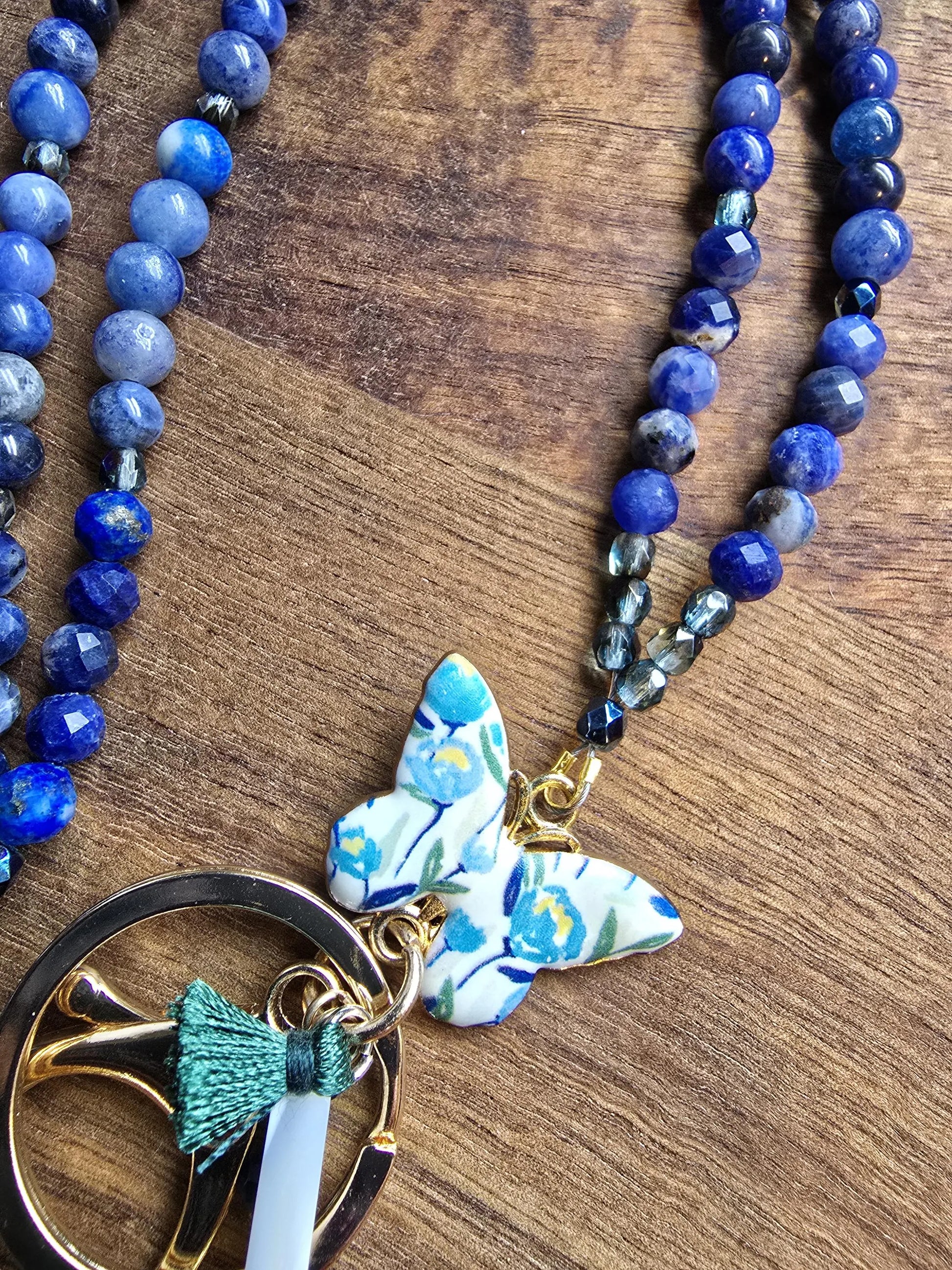 The Blu Butterfly Lanyard Sacred Sol Design