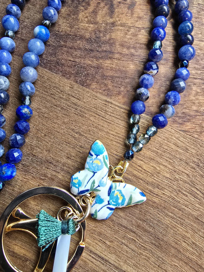 The Blu Butterfly Lanyard Sacred Sol Design