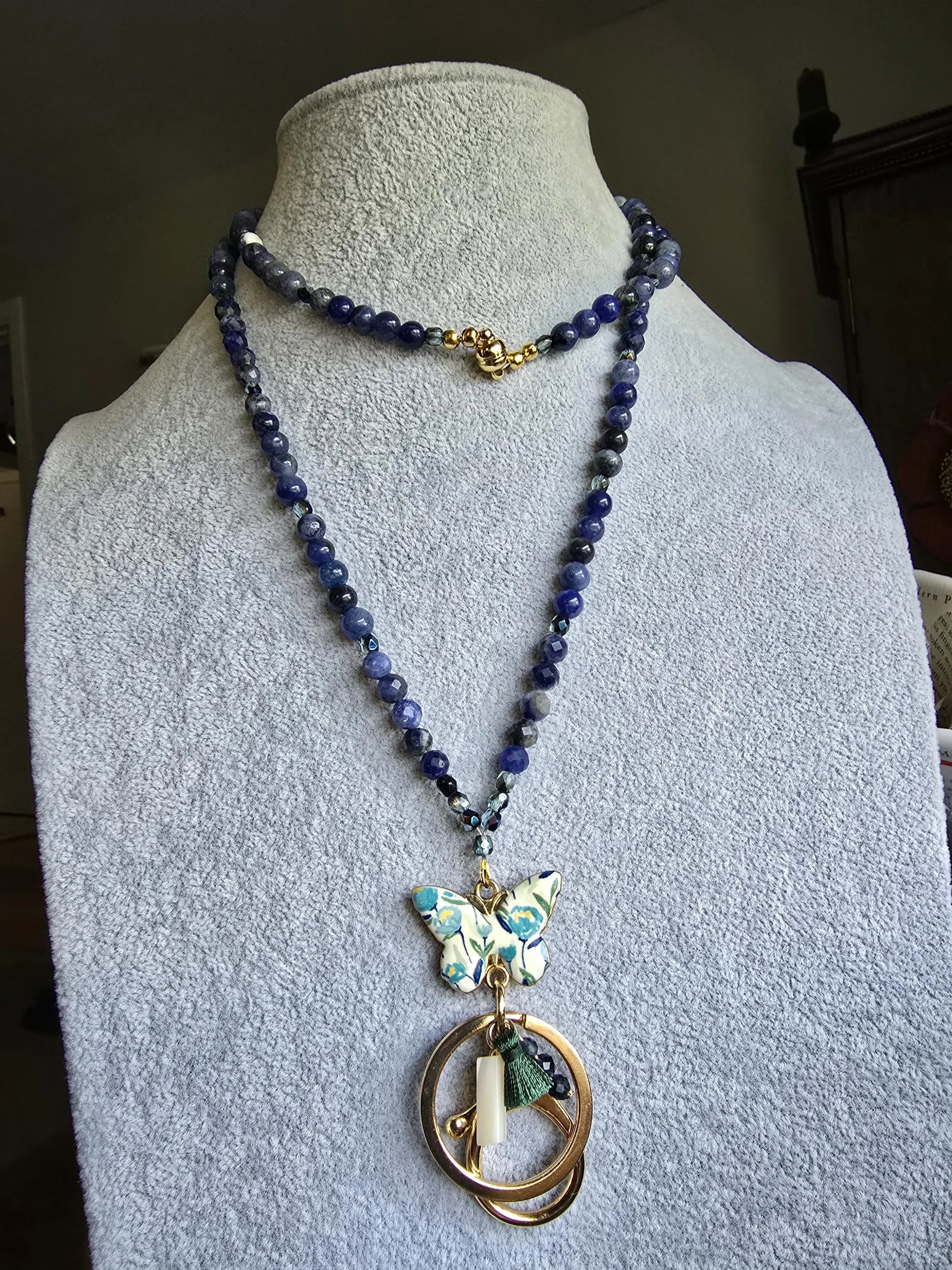 The Blu Butterfly Lanyard Sacred Sol Design