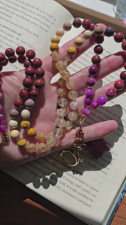 Sunset Bloom Mala Style Lanyard