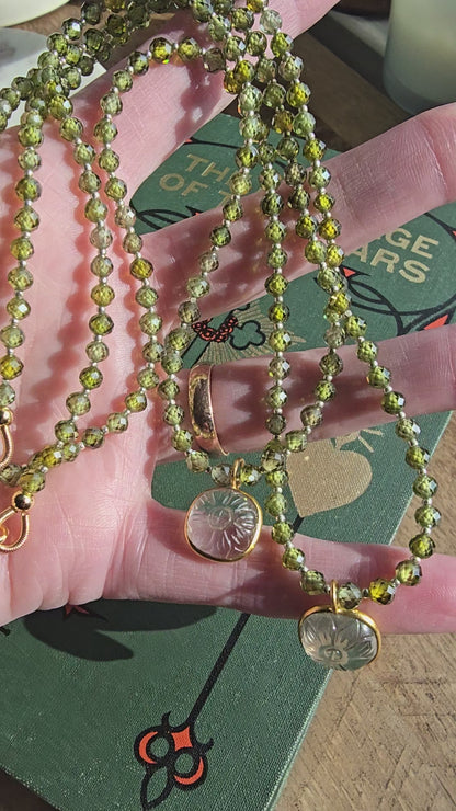 Green Zircon & Quartz Necklace