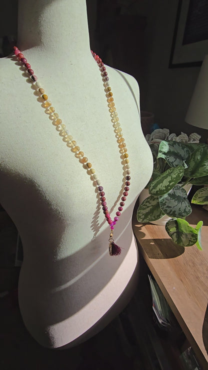 Sunset Bloom Mala Style Lanyard