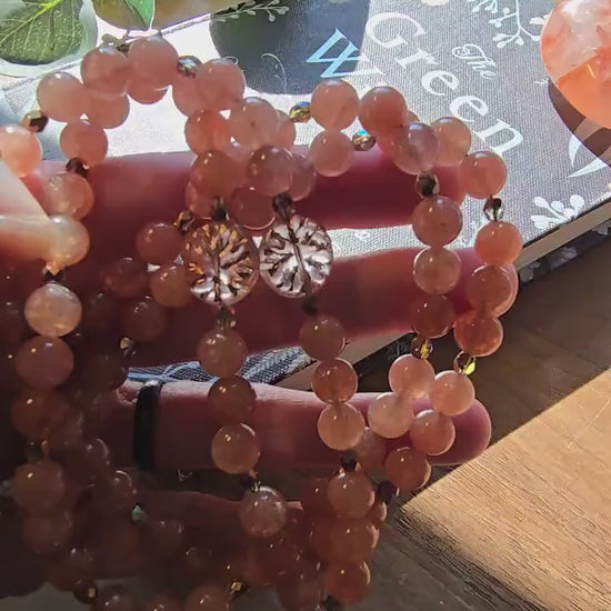 Sunstone Lanyard | Beaded Gemstone Lanyard | ID Badge Holder | Personalized | Handmade