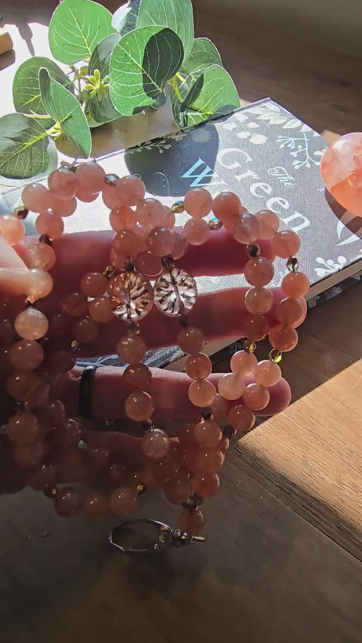 Sunstone Lanyard | Beaded Gemstone Lanyard | ID Badge Holder | Personalized | Handmade