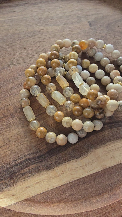 Citrine and Coral Bracelet