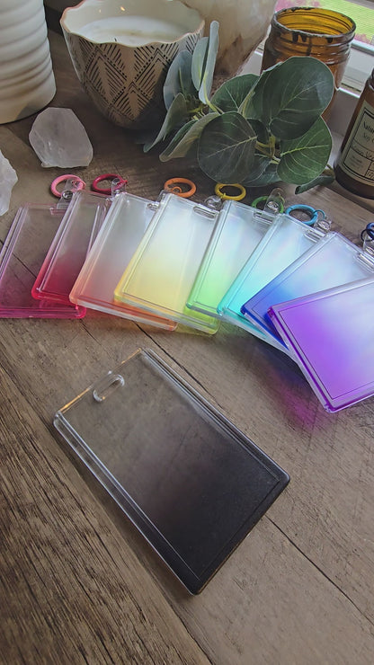 Gradient Acrylic Cardholder with Keychain