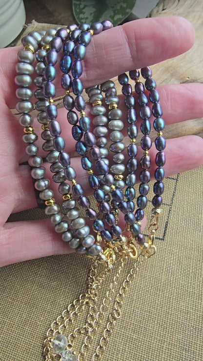 Gold Filled Pearl Bracelet with Gemstone Charm Extender | Everyday Pearl Jewelry