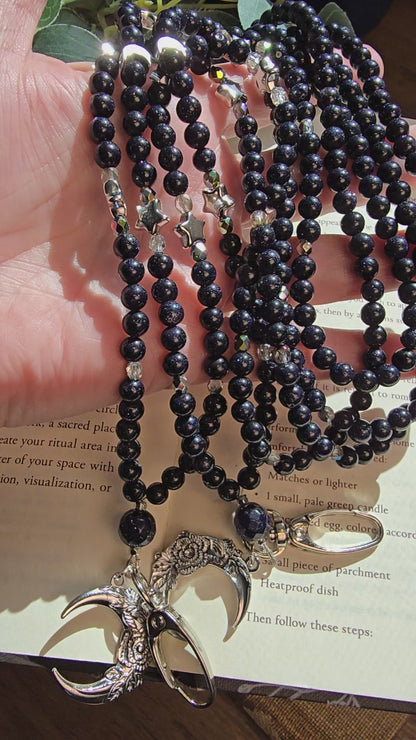 A Court of Starlight Lanyard - Blue Goldstone Celestial Charm